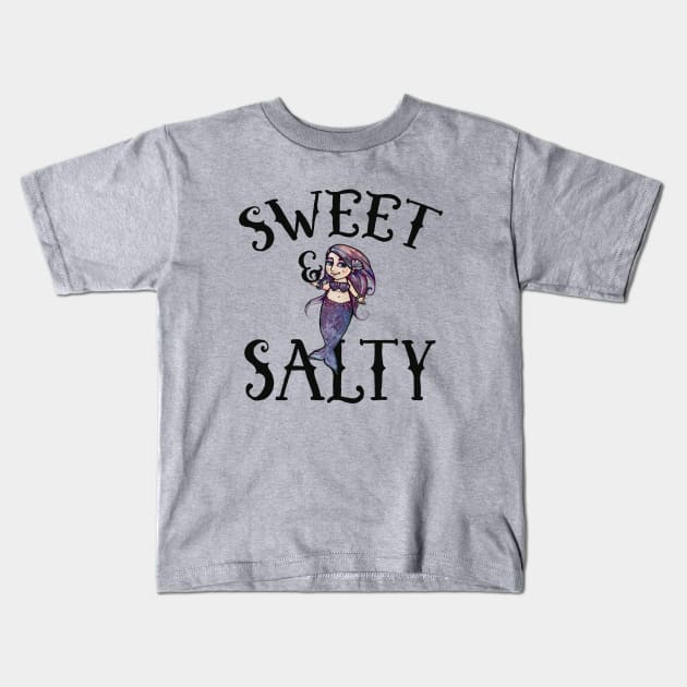 Sweet and Salty Mermaid Kids T-Shirt by bubbsnugg